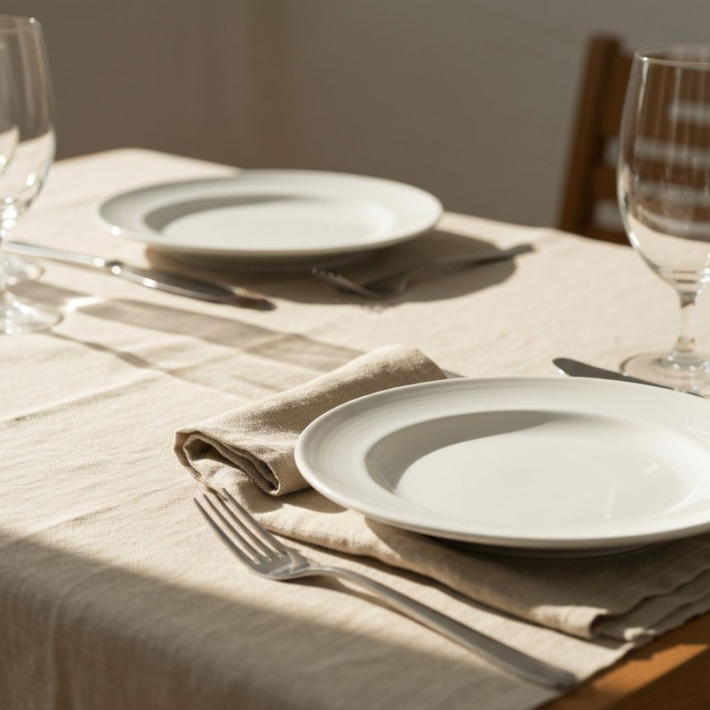 Tavola apparecchiata con semplicità